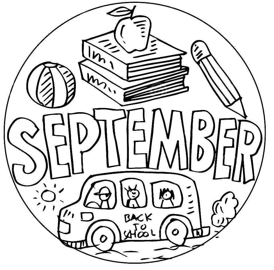 September for Kids Coloring Page