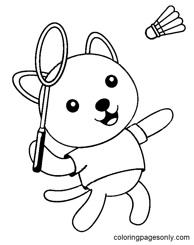 Shiba Dog Gioca a Badminton da Badminton