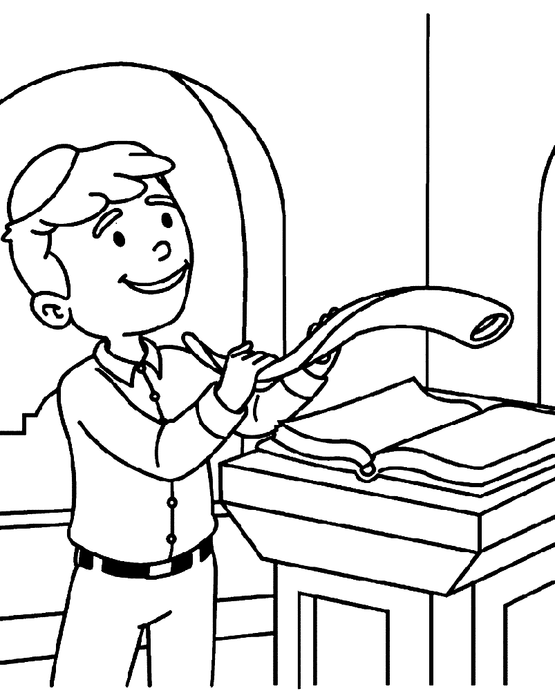 Shofar Blowing Coloring Pages
