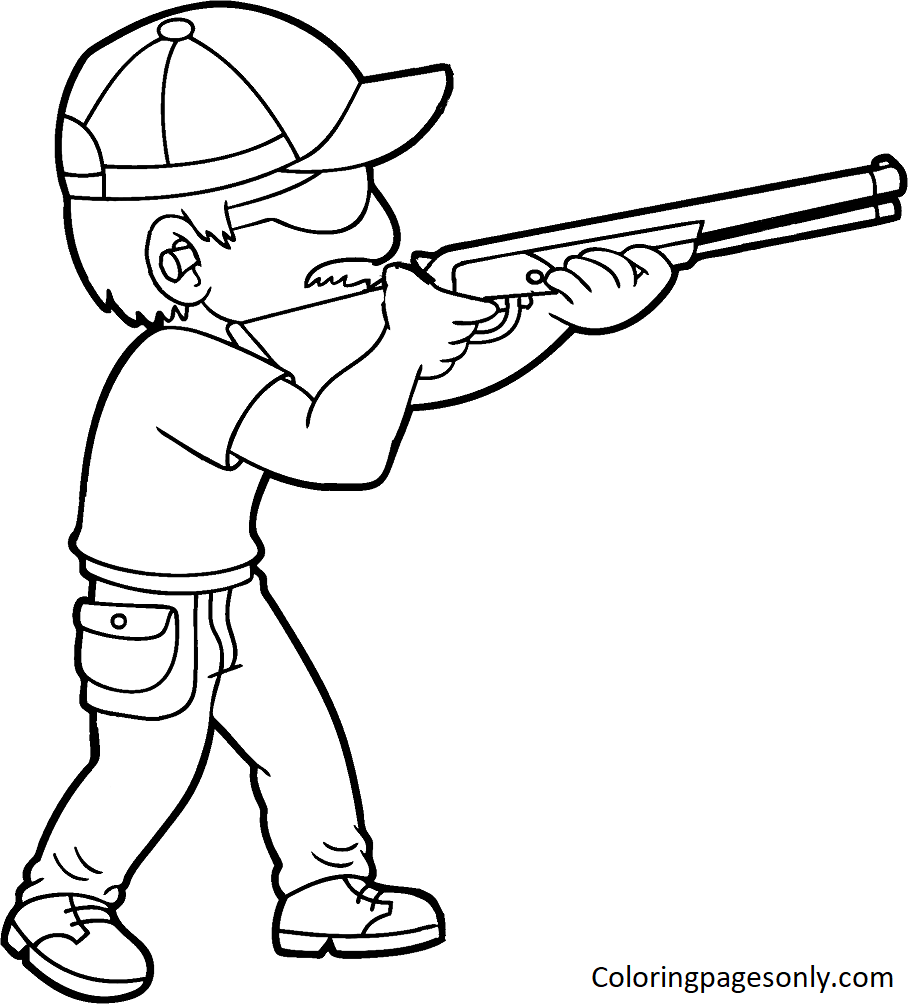 Shotgun Shooting Coloring Page Free Printable Coloring Pages