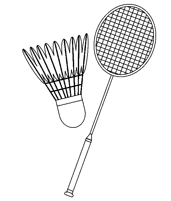 Shuttle en badmintonracket van Badminton