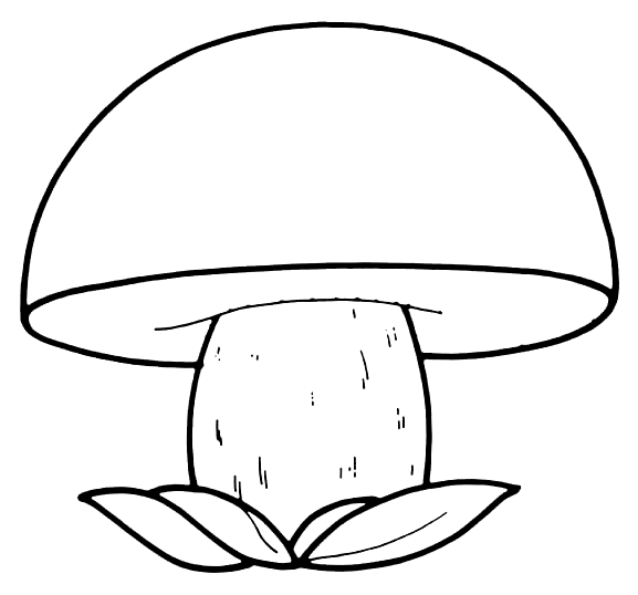 Простой гриб для печати раскраски