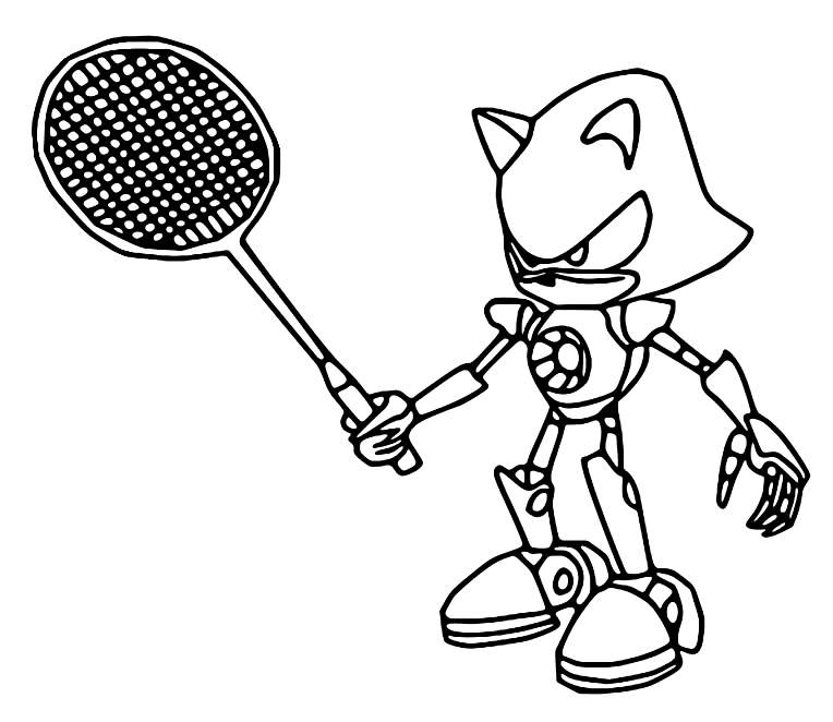 Sonic jouant au badminton de Badminton