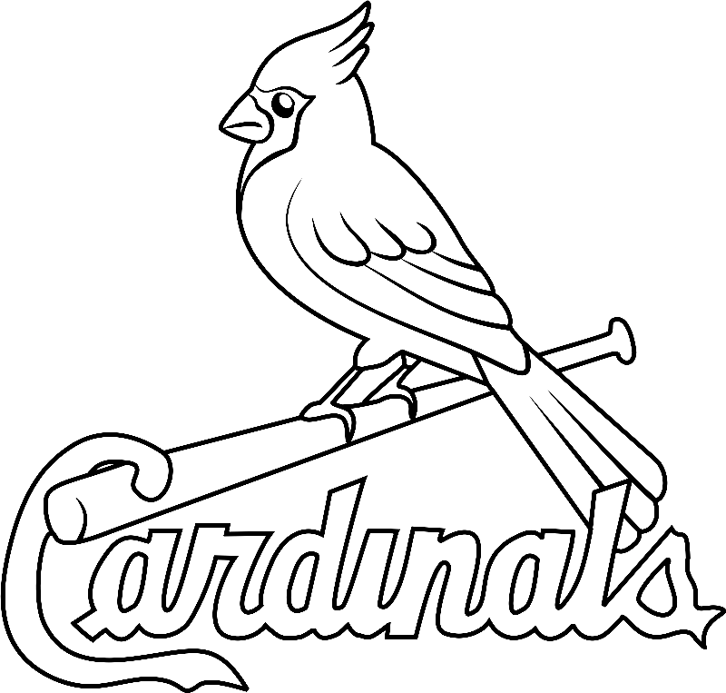 Pagina da colorare del logo dei cardinali di St Louis