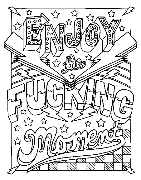 Swear Word Adult Download Coloring Page