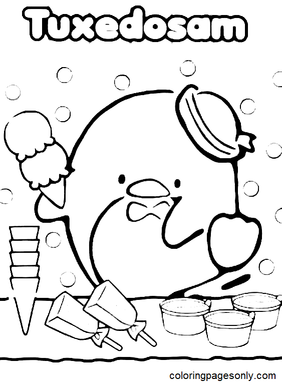 Sweet Tuxedo Sam Coloring Pages