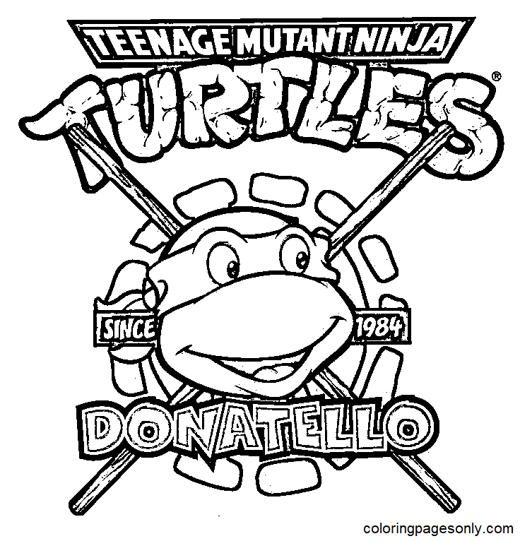 Desenho para colorir do Donatello Tartarugas Ninjas Mutantes Adolescentes