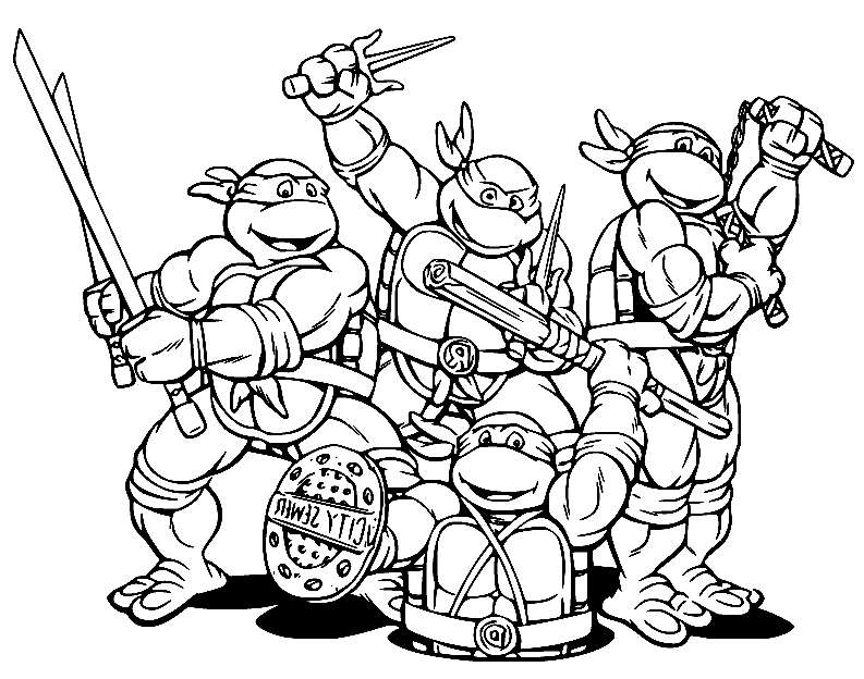 Desenho de Tartarugas Ninja para Colorir