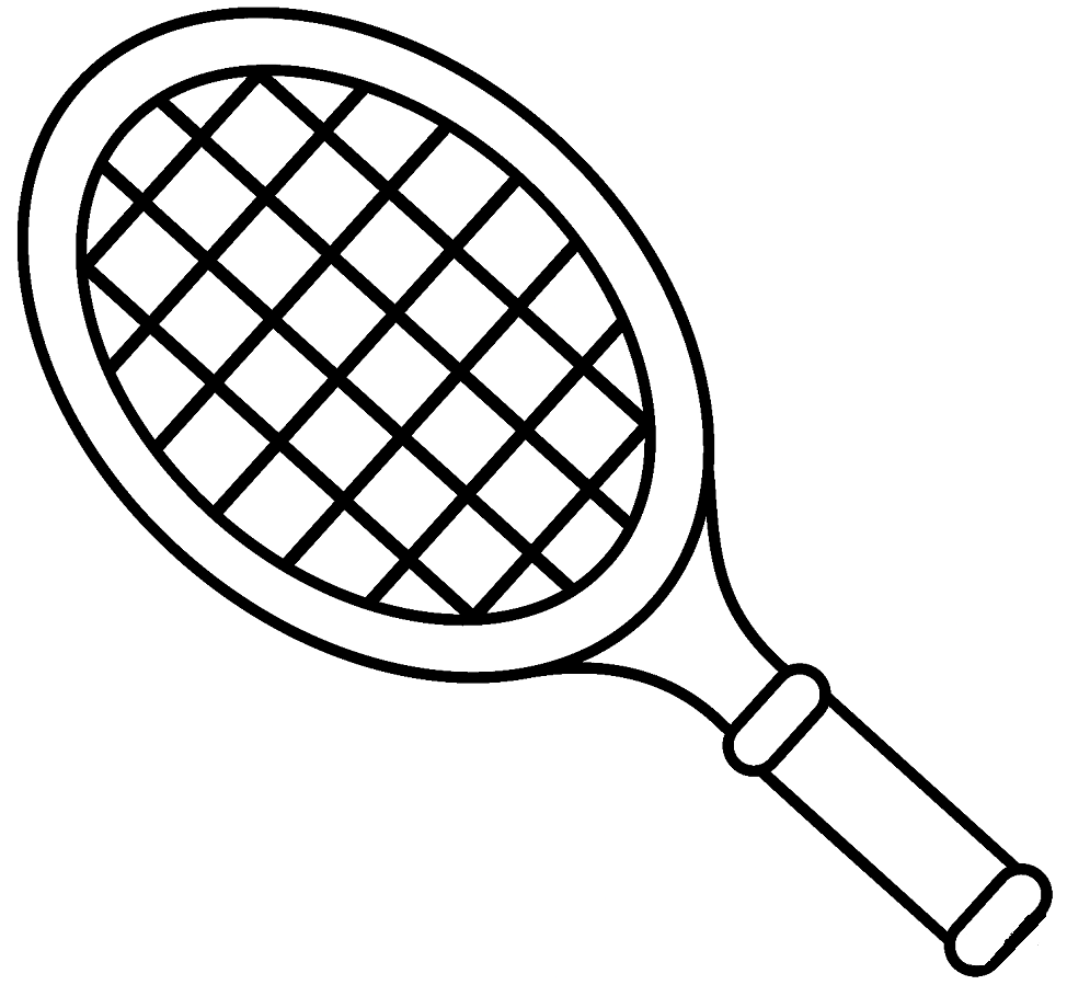 Página para colorir de raquete de tênis