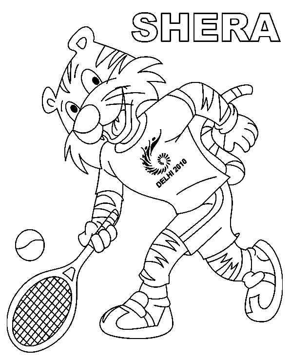 Tiger Shera spielt Tennis vom Tennis