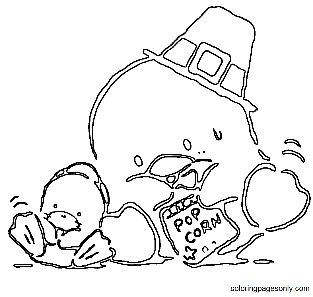 Tuxedo Sam Thanksgiving Coloring Pages