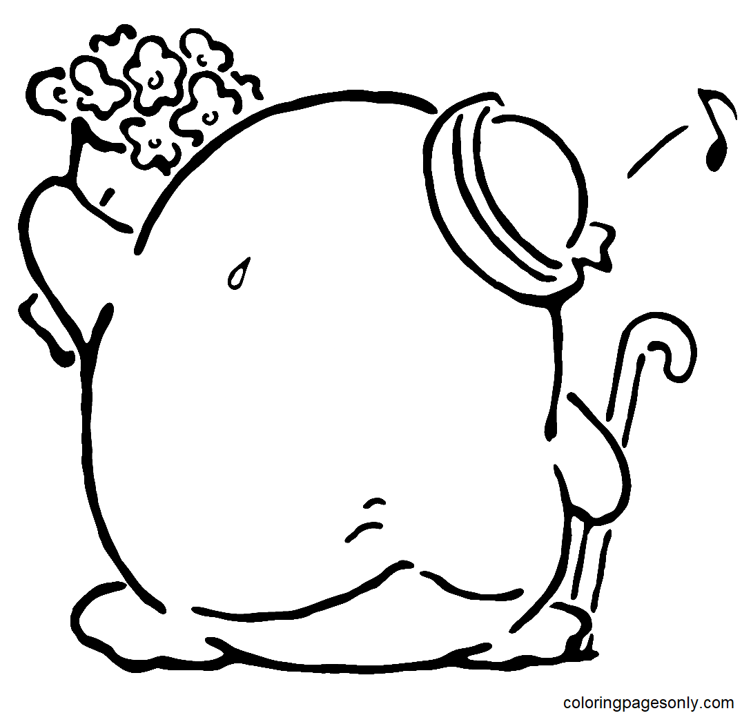 Tuxedo Sam with a Bouquet Flowers Coloring Page