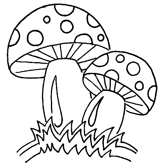 Two Mushrooms Sheets Coloring Page