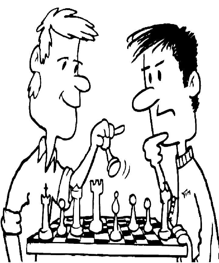 Zwei Leute spielen Schach aus dem Schach