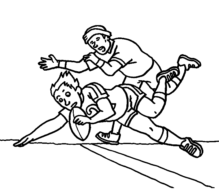 Two Rugby Players Coloring Page
