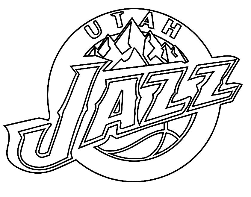 Pagina da colorare del logo Utah Jazz