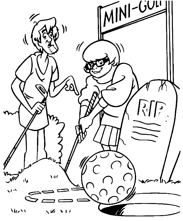Velma Golfing Coloring Page