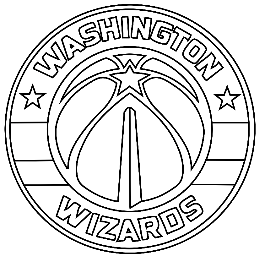 Раскраска Логотип Вашингтон Уизардс