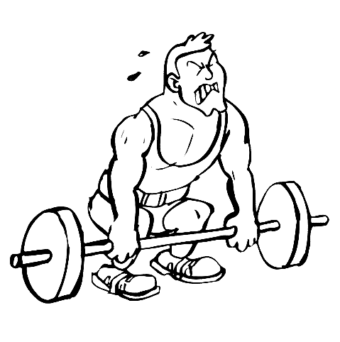 Weightlifting Athletics Coloring Page