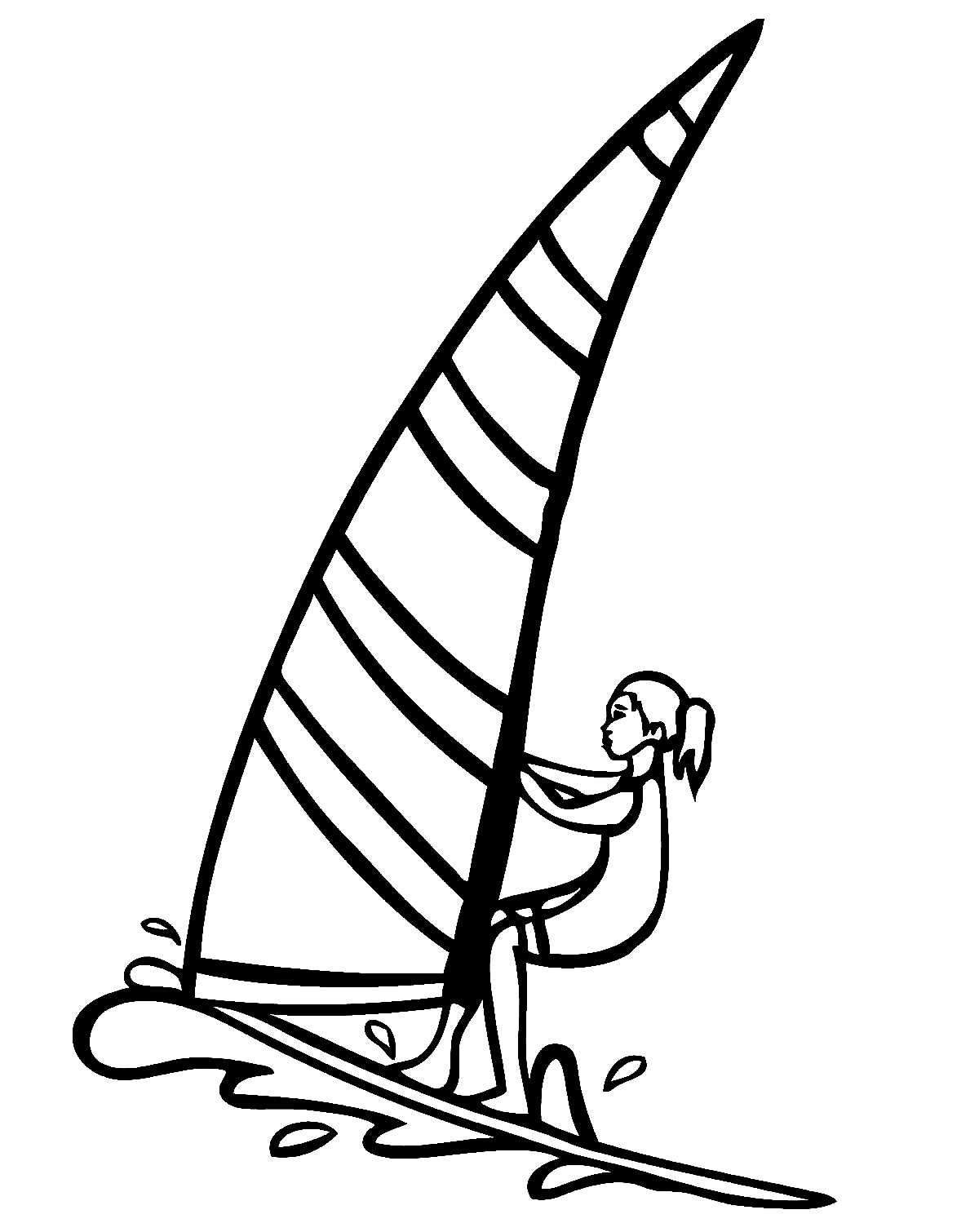 Windsurfer Girl Coloring Pages