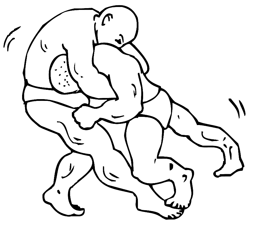 Wrestling Match Coloring Page
