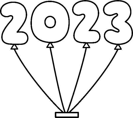 2023 Balloons Coloring Pages