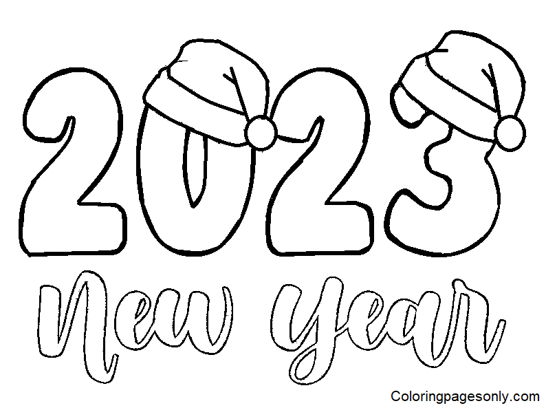 2023 New Year Coloring Pages
