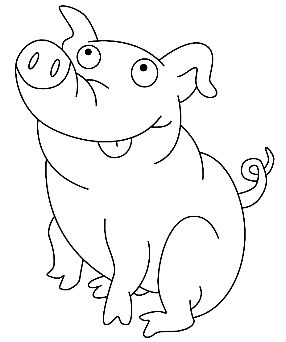Abner the Pig Hey Arnold! Coloring Page