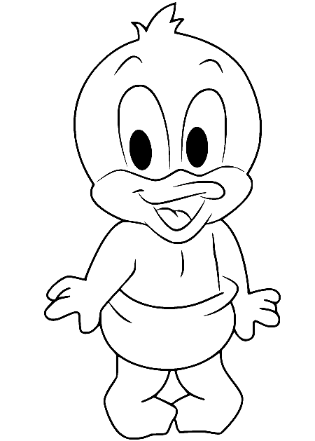 Adorable Baby Daffy Duck Coloring Page