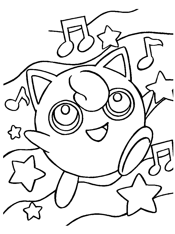 Adorable Jigglypuff Coloring Page