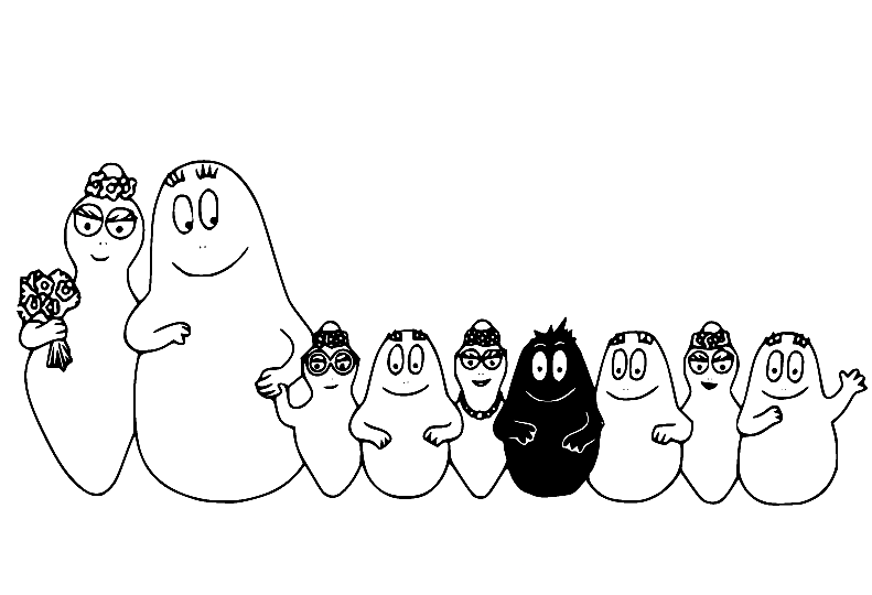 All Barbapa Family Members Coloring Pages