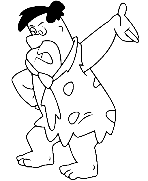 Angry Fred Flintstone Coloring Page