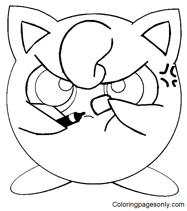 Angry Jigglypuff Image Coloring Page