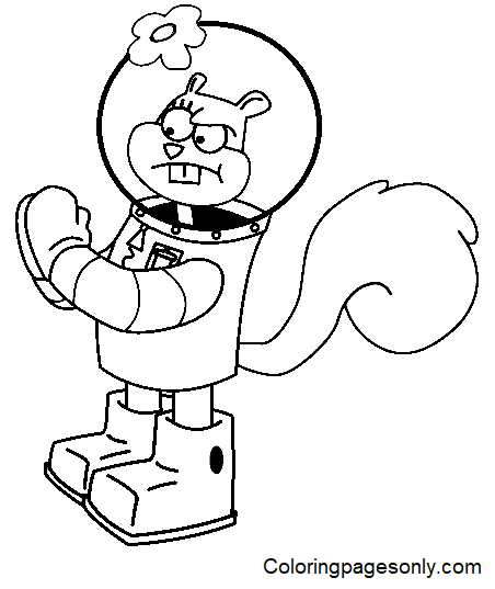 Angry Sandy Cheeks Spongebob Coloring Pages