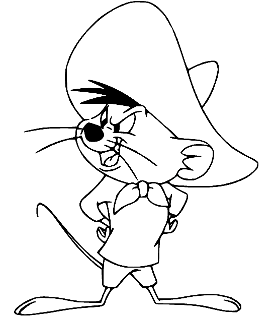 Angry Speedy Gonzales Coloring Page