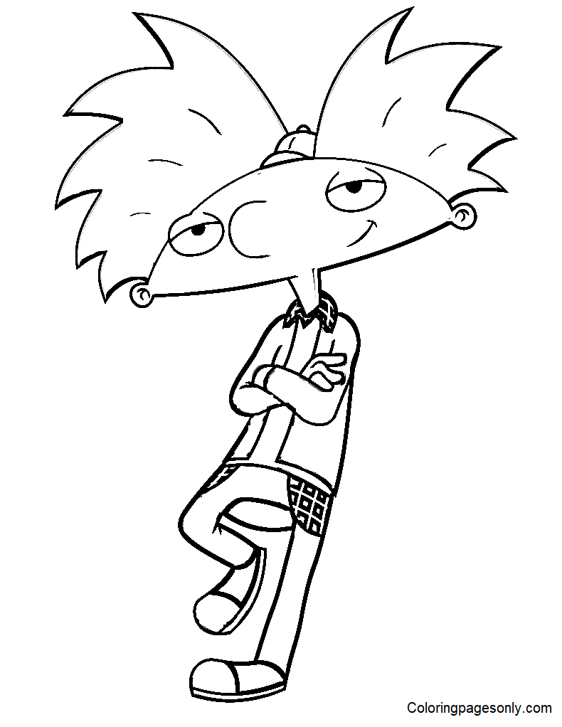 Arnold from Hey Arnold! Coloring Page