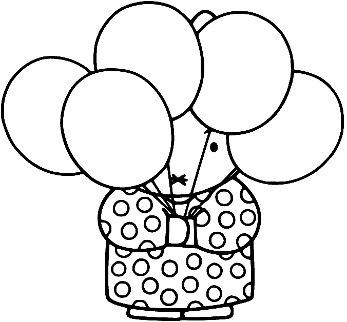 Aunt Alice Holds Many Balloons Coloring Pages