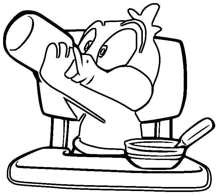 Baby Daffy Duck Drinking Coloring Pages