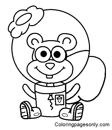 Baby Sandy Cheeks Coloring Page