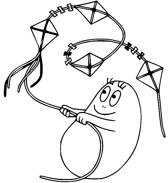 Barbabright Holds a Kite Coloring Pages