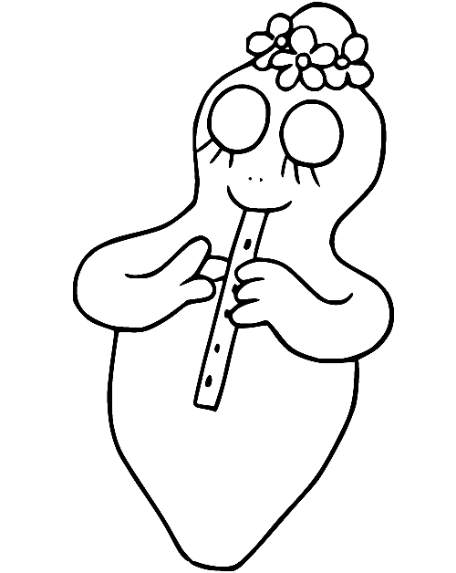 Barbalala Playing Flute Coloring Page