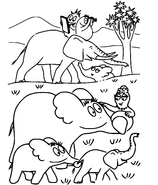 Barbalala con elefanti di Barbapapà