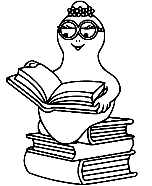 Barbalib and Many Books Coloring Page