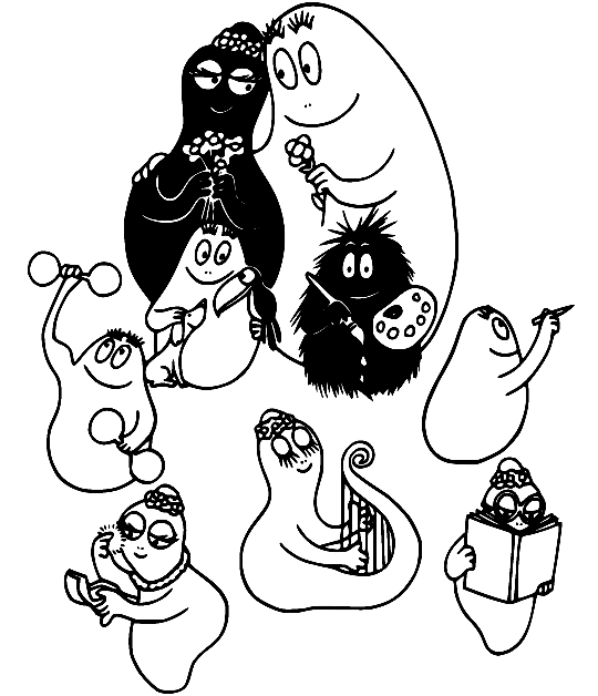Barbapa Familia con Mascotas de Barbapapa