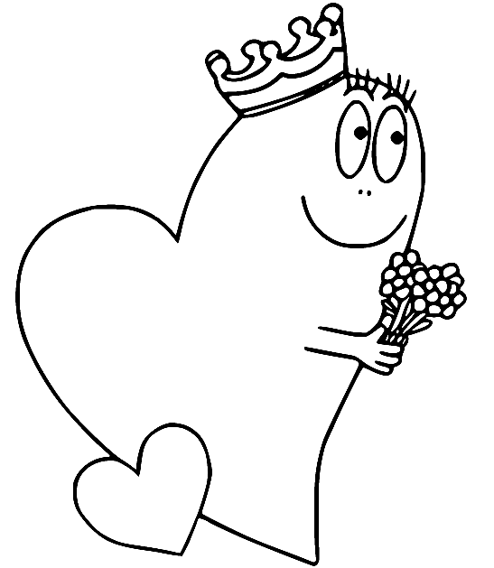 Barbapapa with a Crown Coloring Page