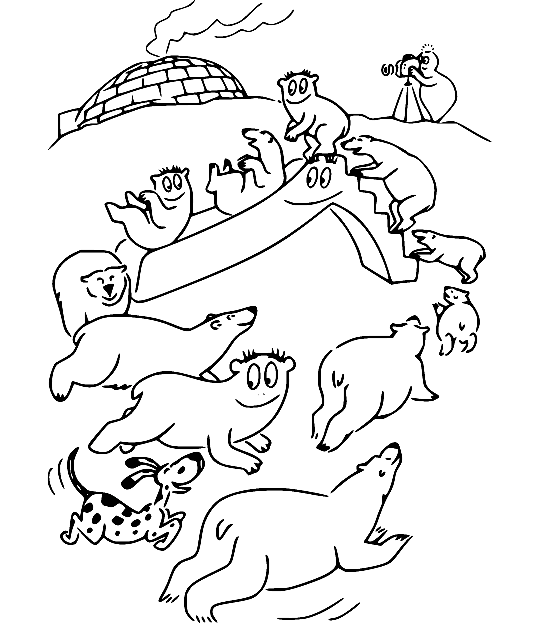 Barbazoo with Polar Bears Coloring Pages