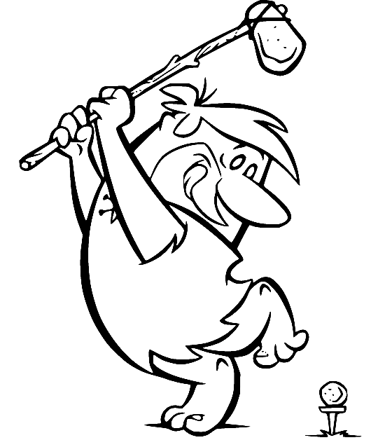 Barney Playing Golf Coloring Page