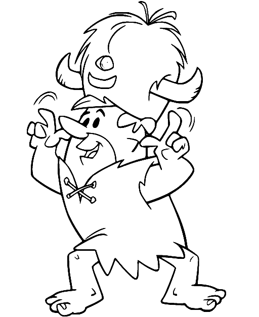 Barney in the Horn Hat Coloring Page