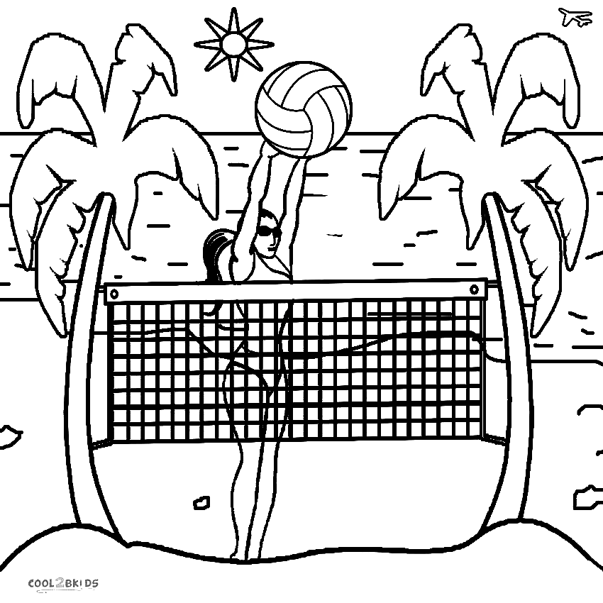 Beach Volleyball Coloring Page