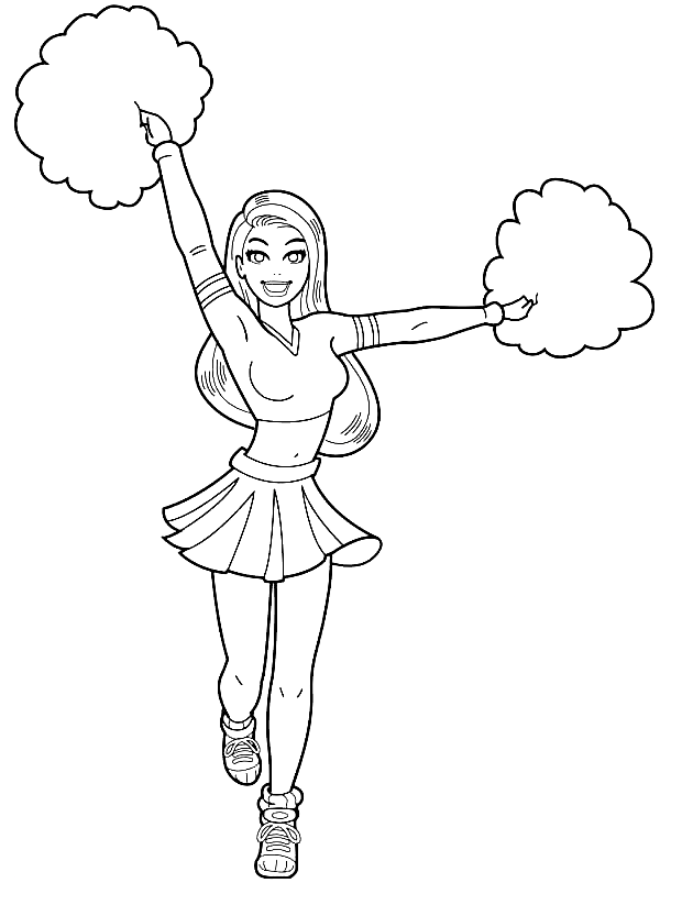 Beautiful Cheerleader Coloring Pages